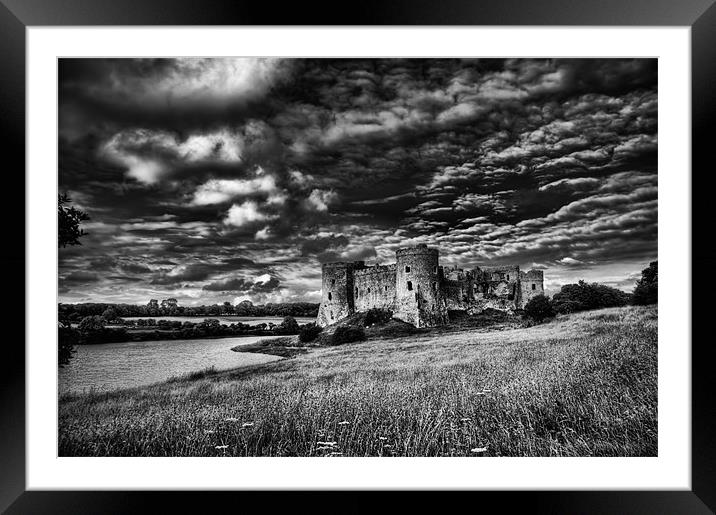 Carew Castle Pembrokeshire 3 Mono Framed Mounted Print by Steve Purnell