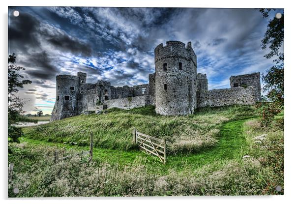 Carew Castle Pembrokeshire 4 Acrylic by Steve Purnell