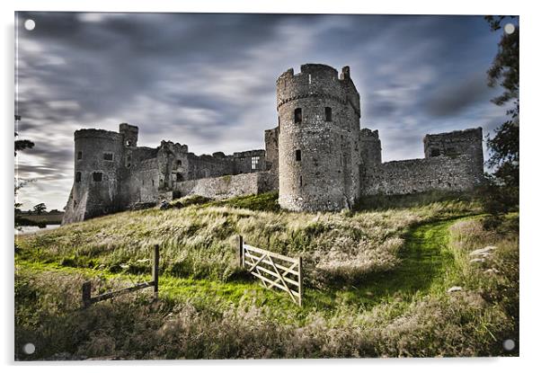 Carew Castle Long Exposure 2 Acrylic by Steve Purnell