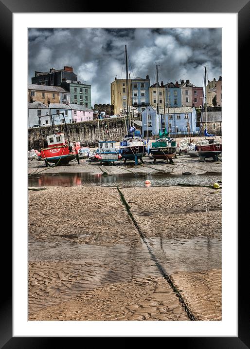 Tenby Harbour Low Tide Framed Mounted Print by Steve Purnell