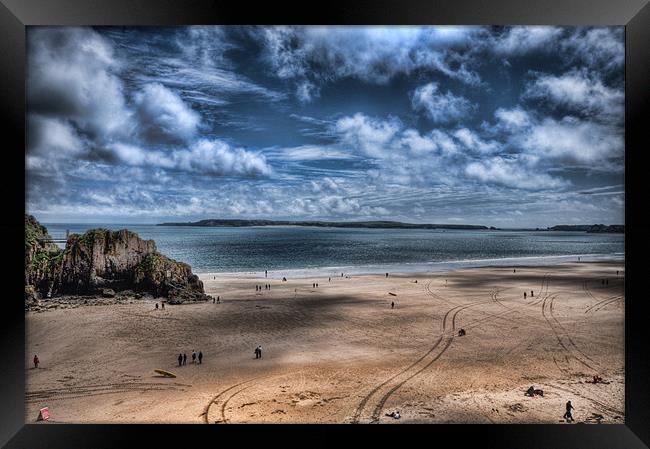 Caldey Island from Tenby Framed Print by Steve Purnell