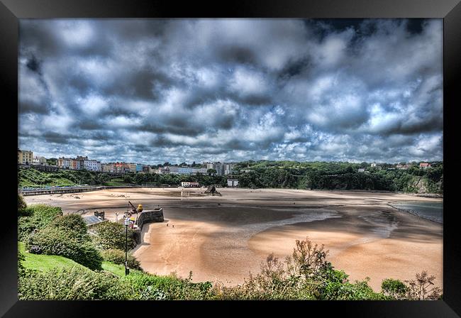 Tenby at Low Tide Framed Print by Steve Purnell