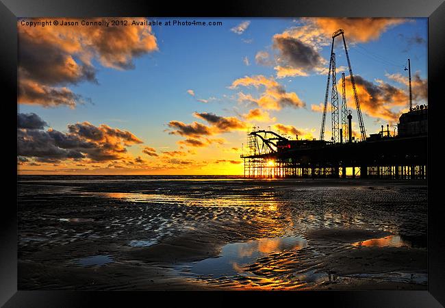 Blackpool Last Light Framed Print by Jason Connolly