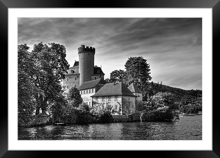 Chateau on the Lake at Annecy Framed Mounted Print by Ann Garrett