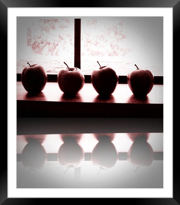 reflect on 4 apples Framed Mounted Print by Isabel Antonelli