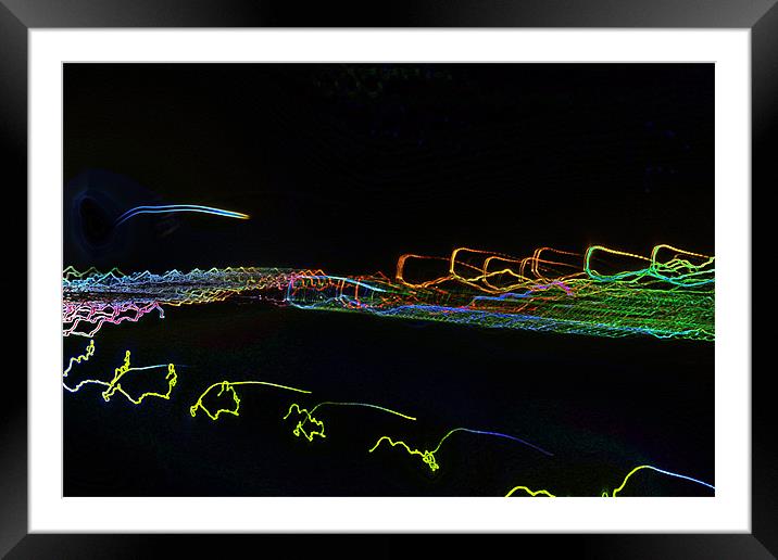 Night Neons and rockets Framed Mounted Print by Arfabita  