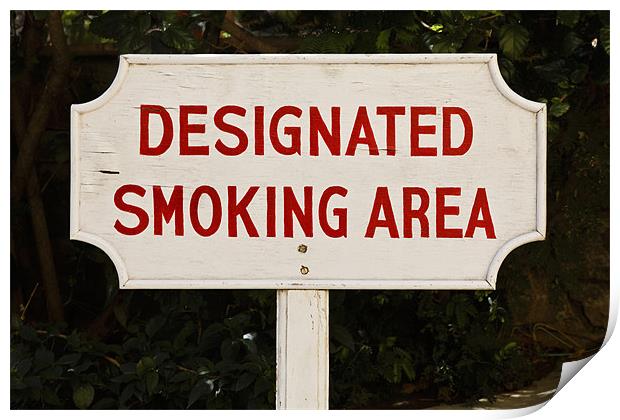 Designated smoking area Print by Arfabita  