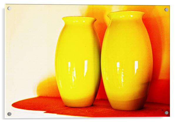 Two vases on English cottage shelf Acrylic by Arfabita  