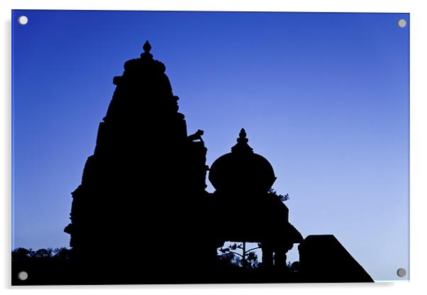 Silhouette of Jain and Hindu Temple Acrylic by Arfabita  