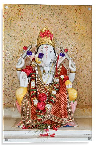 Gannesh hindu idol at Dhatva Temple Acrylic by Arfabita  