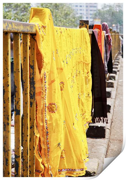 Rusty rails washing line Print by Arfabita  