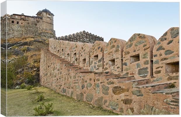 Royal Tower Wall Kumbhalghar Fort Canvas Print by Arfabita  