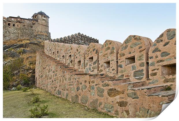 Royal Tower Wall Kumbhalghar Fort Print by Arfabita  