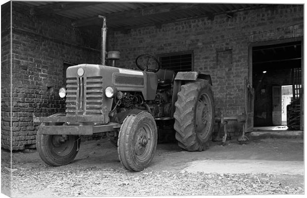 Tractor at home stable Canvas Print by Arfabita  