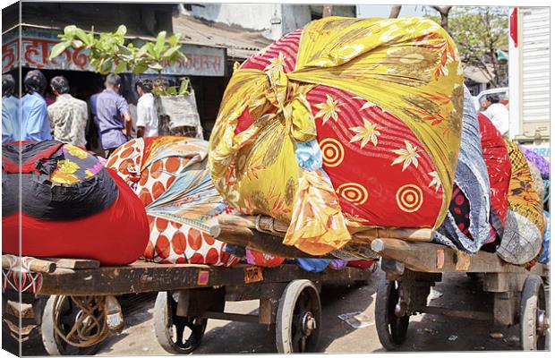 Queue of handcarts Dhobhi Ghat Canvas Print by Arfabita  