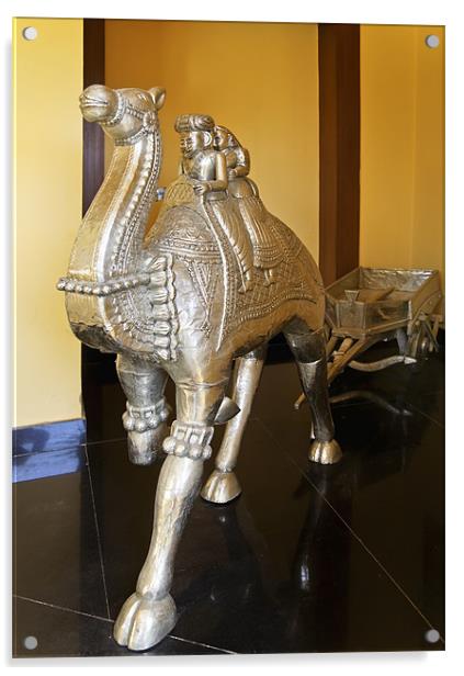 Indigenous Rajasthan Silver Camel train Acrylic by Arfabita  