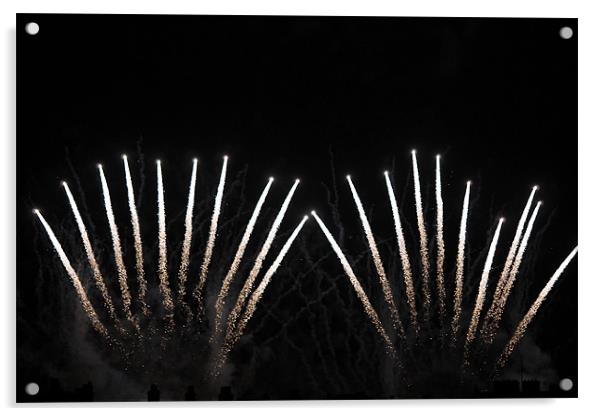 Music of the night Fireworks Acrylic by Nigel Barrett Canvas