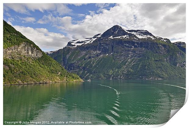 Geiranger Fjords Cruise. Print by John Morgan