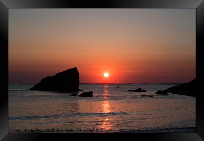 Pembrokeshire Sunset 5 Framed Print by John Biggadike