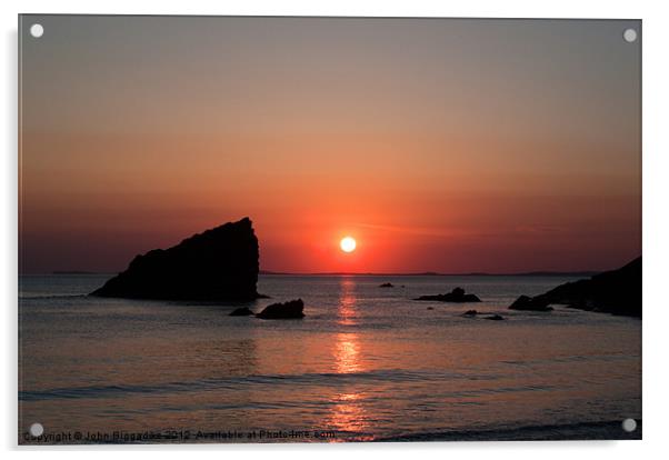 Pembrokeshire Sunset 5 Acrylic by John Biggadike