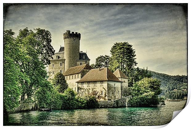 Chateau on the Lake at Annecy Print by Ann Garrett