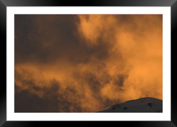 Burning Sky Framed Mounted Print by Thomas Schaeffer