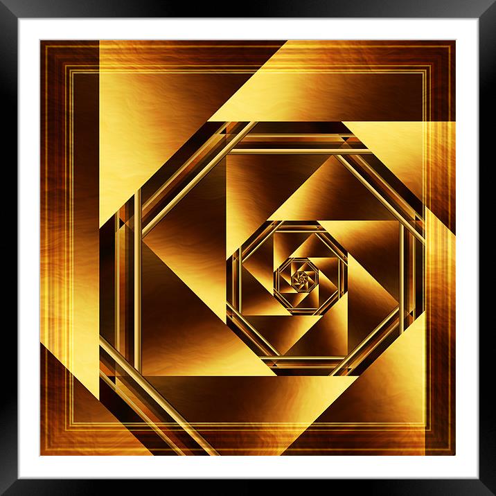 Abstract, Fractal Spiral Framed Mounted Print by Louise Wagstaff