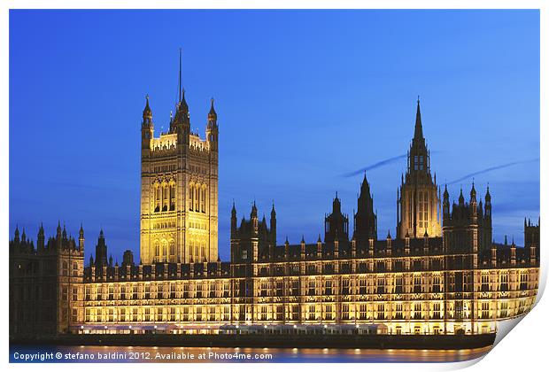The house of parliament in London Print by stefano baldini