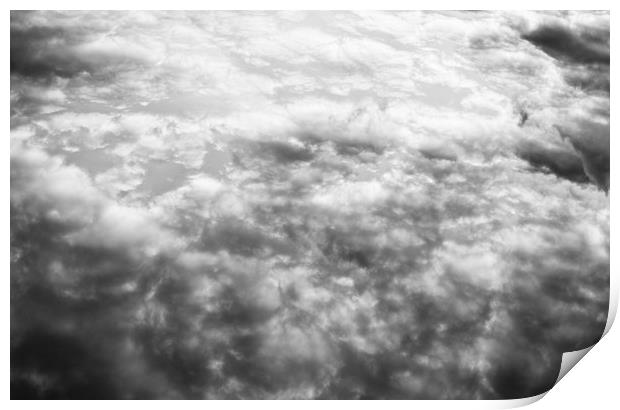 Monochrome Clouds Print by David Pyatt