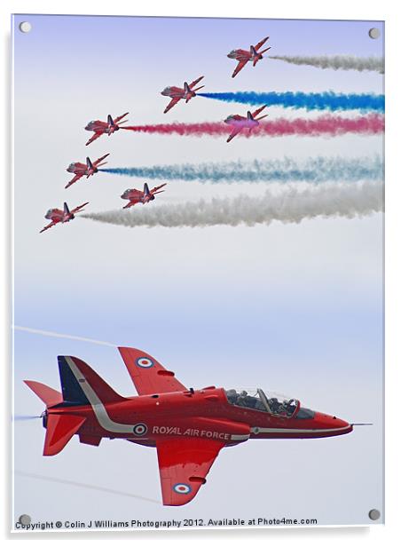 The Red Arrows - Farnborough 2012 Acrylic by Colin Williams Photography