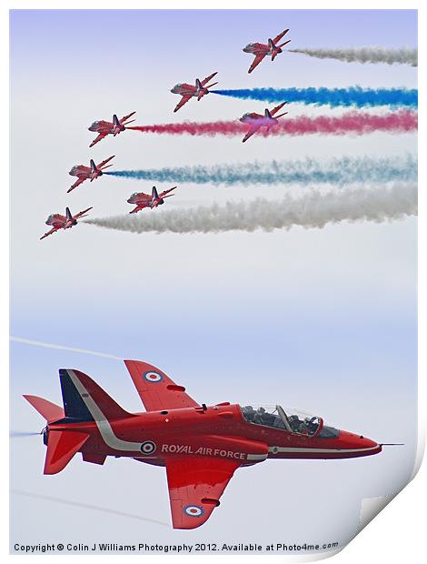 The Red Arrows - Farnborough 2012 Print by Colin Williams Photography