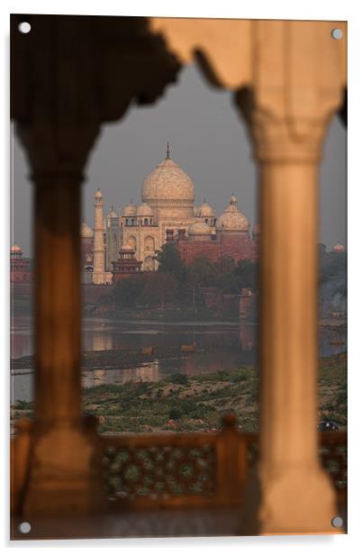 Taj Mahal sunset Acrylic by Thomas Schaeffer