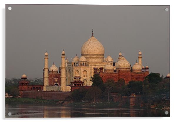 Taj Mahal sunset Acrylic by Thomas Schaeffer