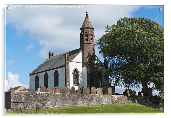 Building, Church, Mouswald, Dumfriesshire, Scotlan Acrylic by Hugh McKean