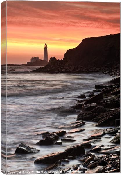 St.Mary's Lighthouse Canvas Print by Ray Pritchard