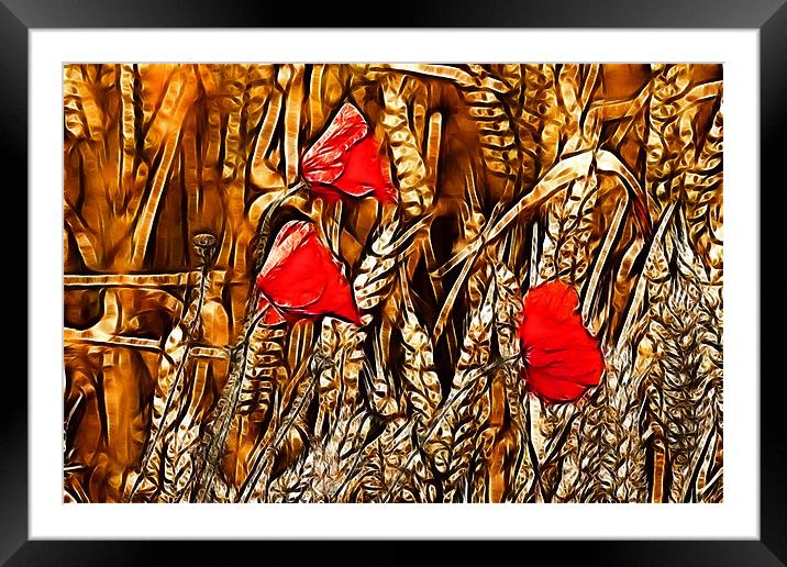 Poppies among the cornfields Framed Mounted Print by Dean Messenger