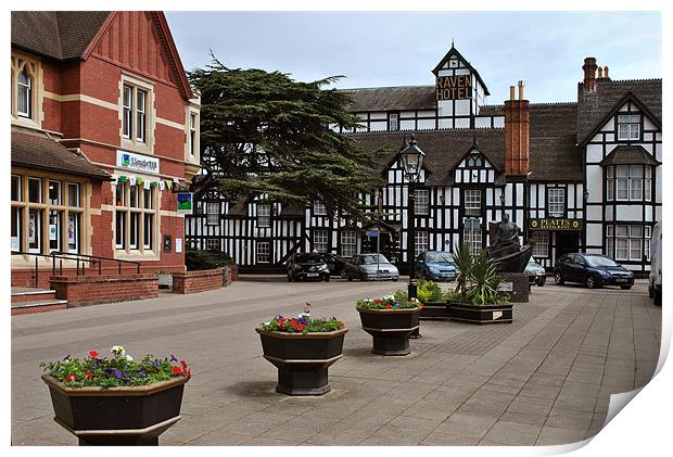 St Andrews Square, Droitwich Spa Print by graham young