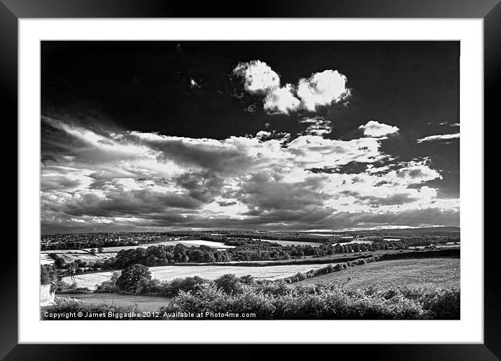 In The Country Black and White Framed Mounted Print by J Biggadike