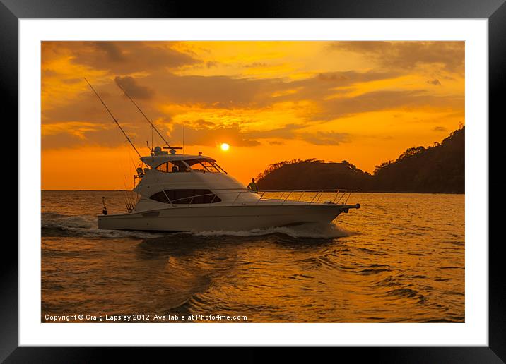 sportfishing boat returns at the end of the day Framed Mounted Print by Craig Lapsley