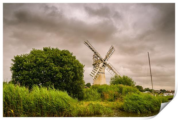Thurne Mill from the river Print by Stephen Mole