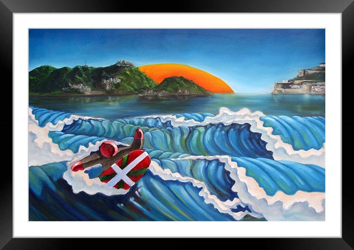 Euskadi Surfer Framed Mounted Print by Olivier Longuet