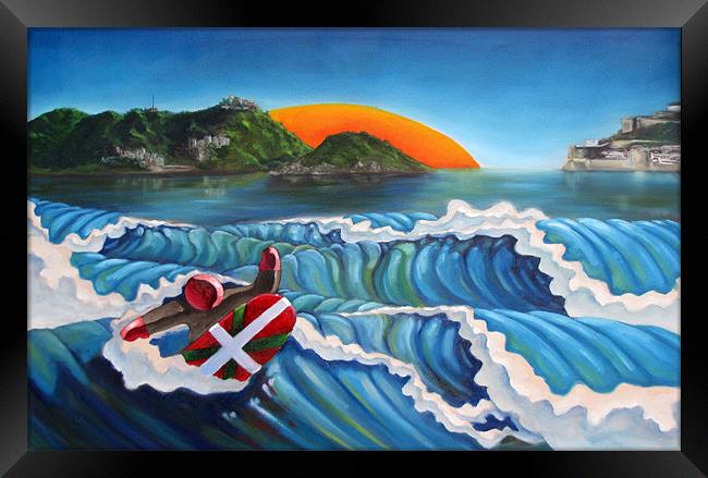 Euskadi Surfer Framed Print by Olivier Longuet