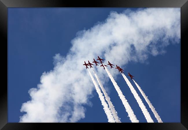 Red Arrows  Framed Print by Roger Green