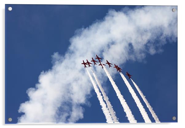 Red Arrows  Acrylic by Roger Green