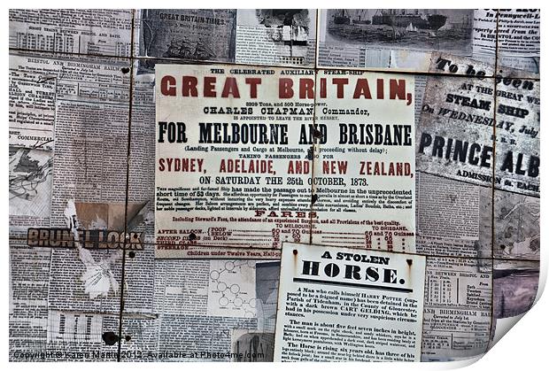 Great Britain for Melbourne and Brisbane Print by Karen Martin