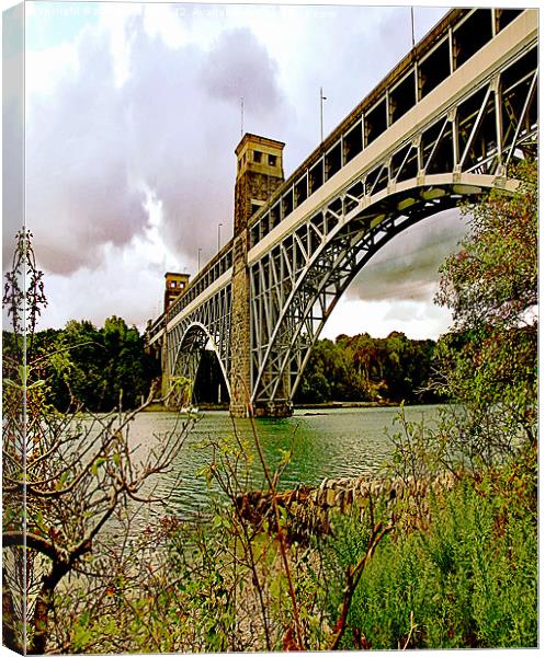 Menai Railway Bridge Canvas Print by philip clarke
