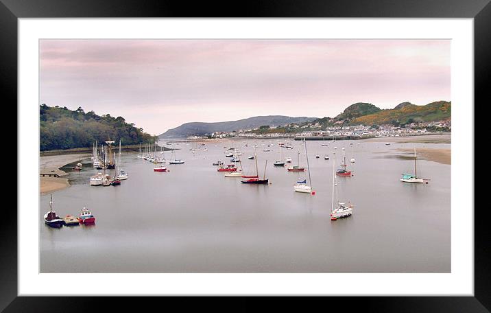 Conwy estuary at sunset Framed Mounted Print by philip clarke