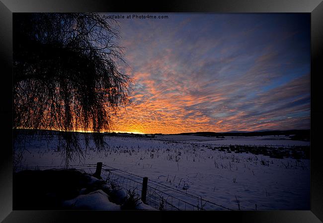Winter Sunrise Aberdeenshire Framed Print by Roger Cruickshank