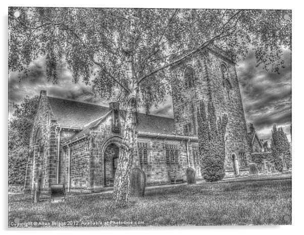 Rufforth Church Acrylic by Allan Briggs
