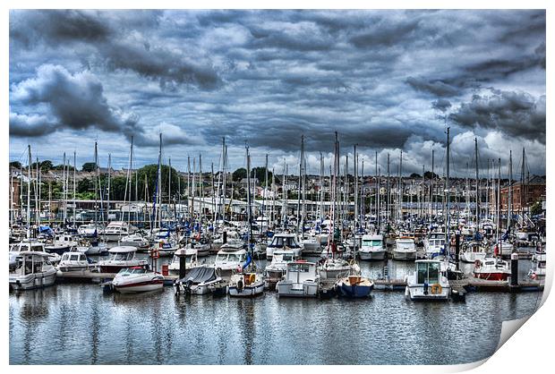 Serenity at Milford Haven Marina Print by Steve Purnell